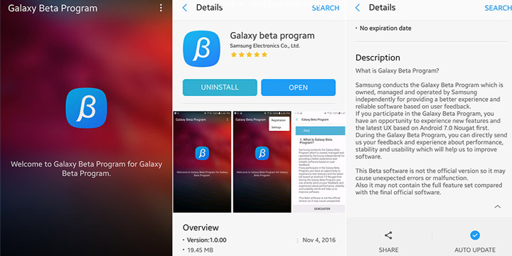 Galaxy beta program app