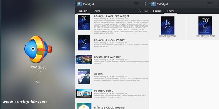 Galaxy S8 Weather App and Clock Widget