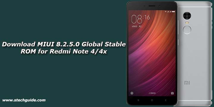Download MIUI 8.2.5.0 Global Stable ROM for Redmi Note 4/4x