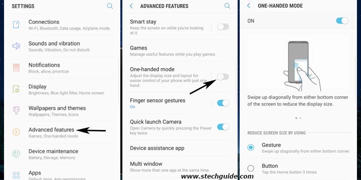 Galaxy S8 One-handed mode