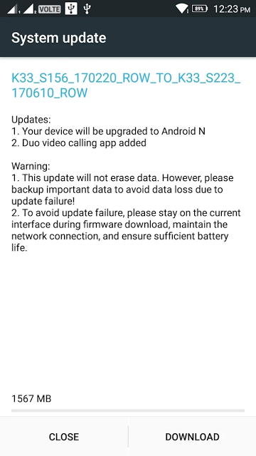 Lenovo k6 power nougat update