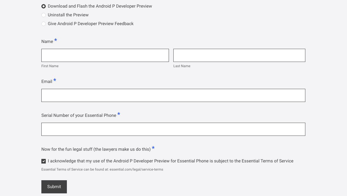 Android P Essential Phone