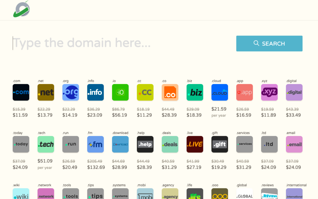 CloudCone's Domain Registration Page