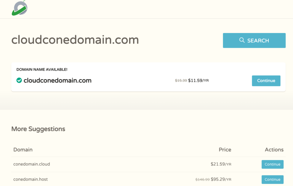 Cloudcone domain registration