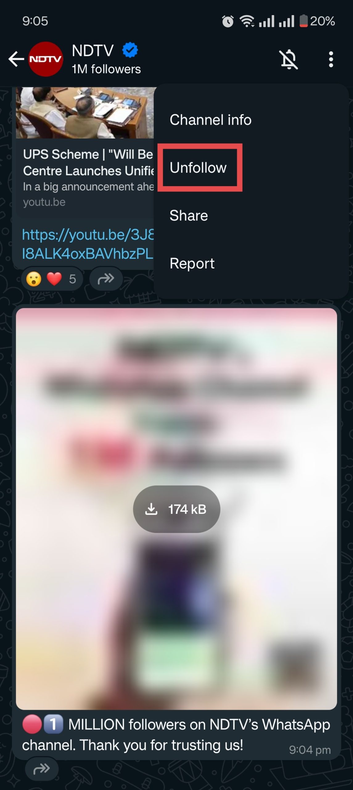 Unfollow WhatsApp Channels