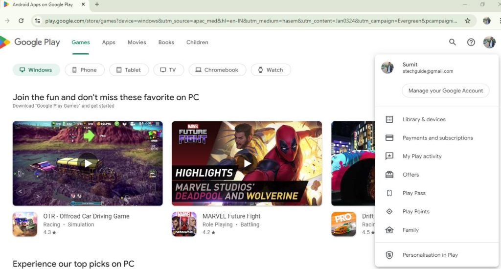 Check Device activation date on Play Store