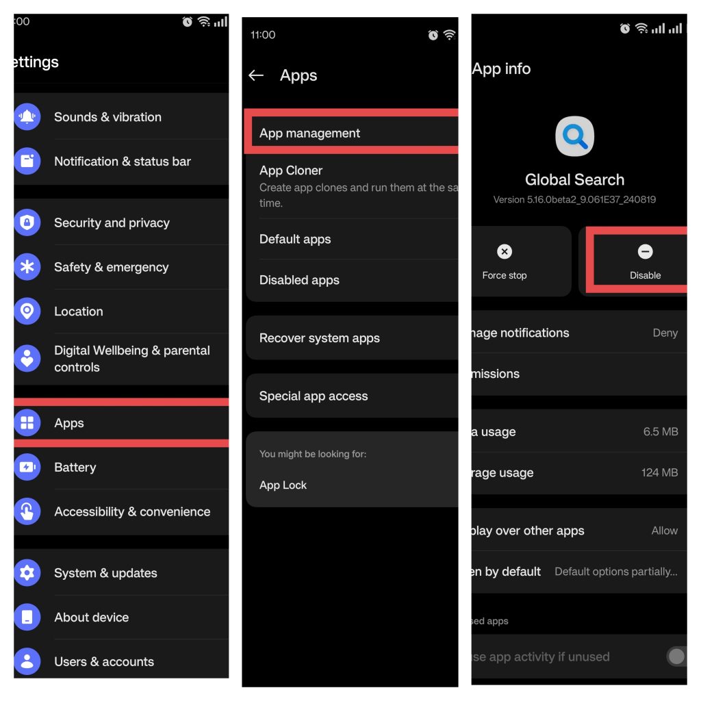 Disable App Security Test on OnePlus Phone
