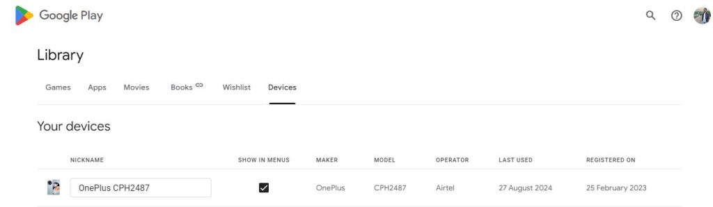 Play Store Device activation date