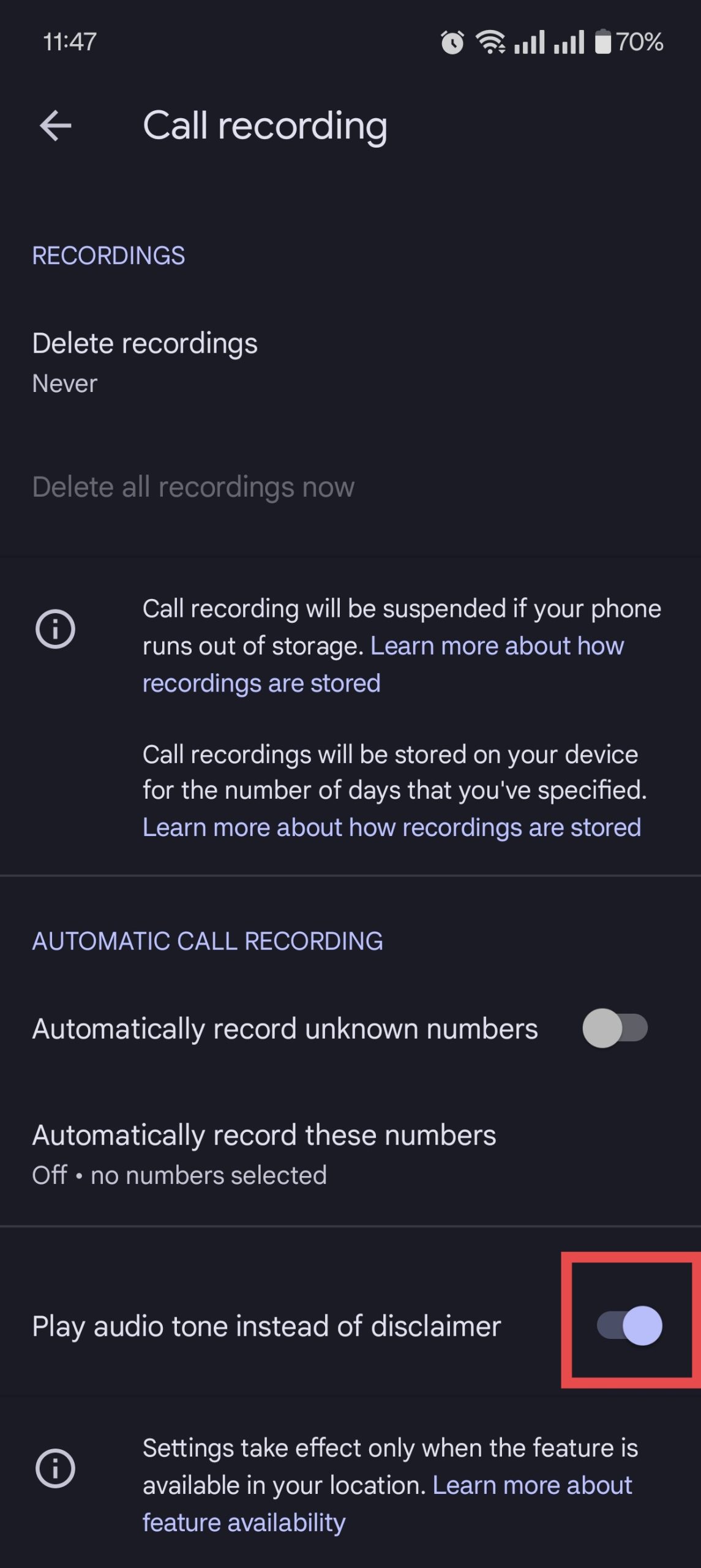 Play Audio Tone Instead of Disclaimer