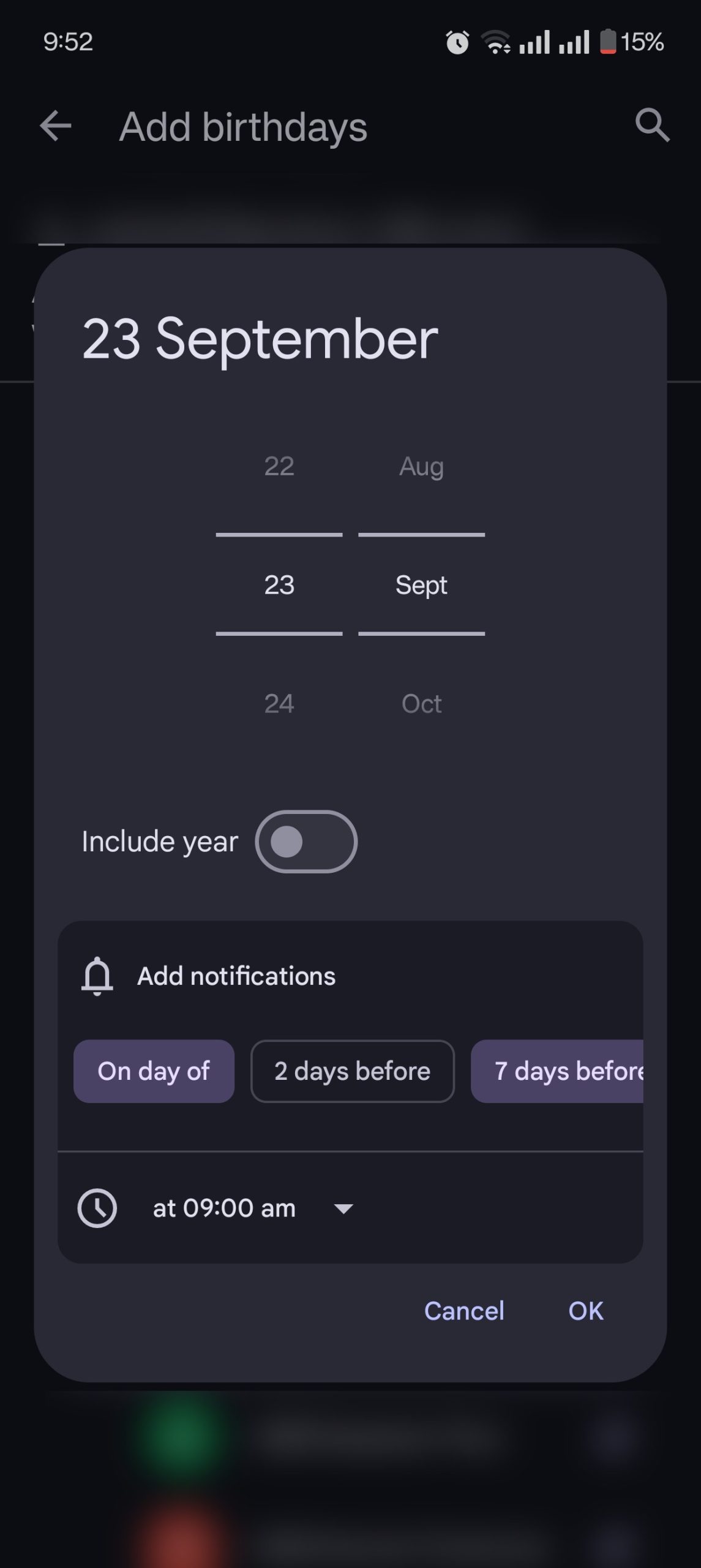 Add Contact Birthday Using the Highlights Tab