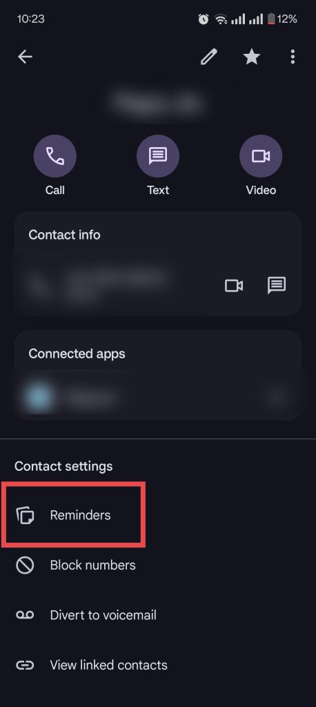 Manage Birthday Notifications for a Contact