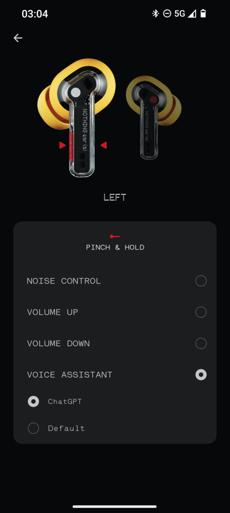 Activate ChatGPT in the Nothing X App