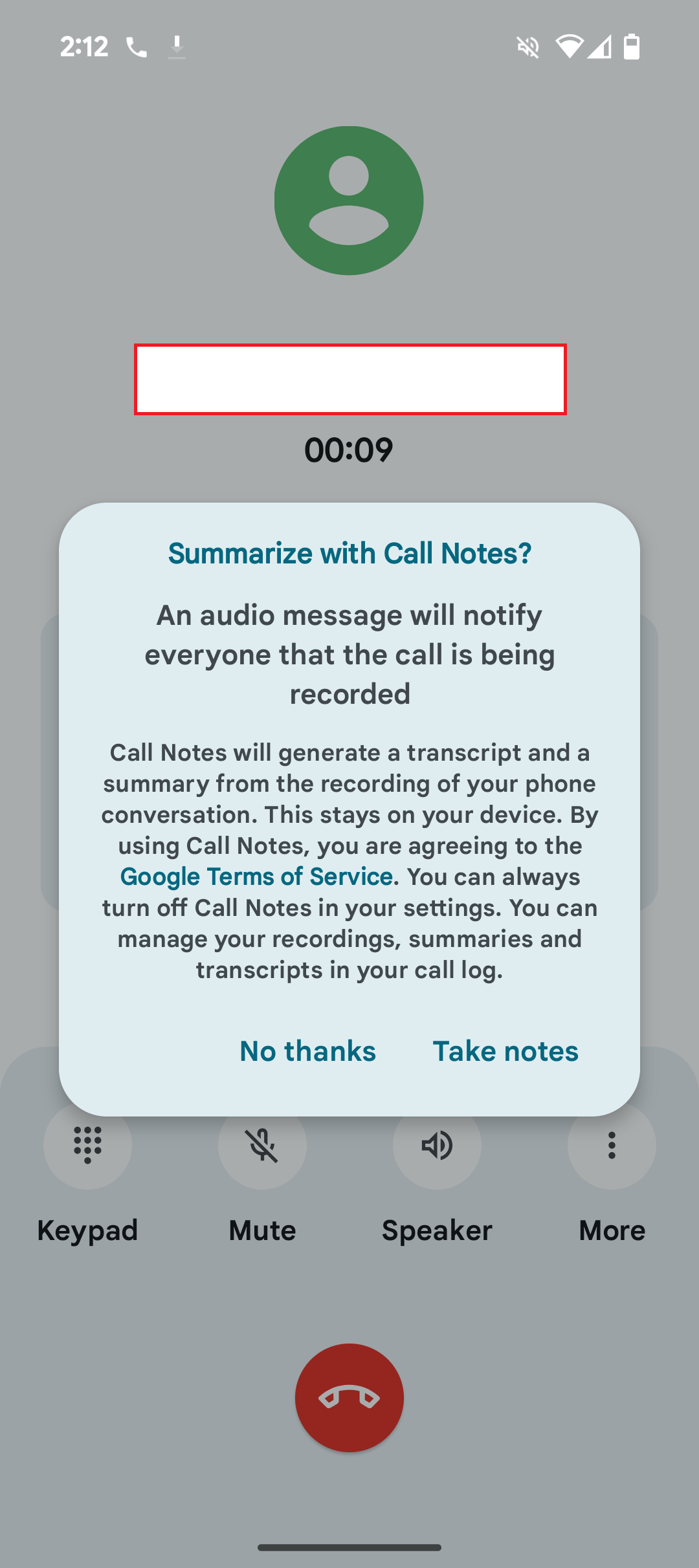 Call Notes enable