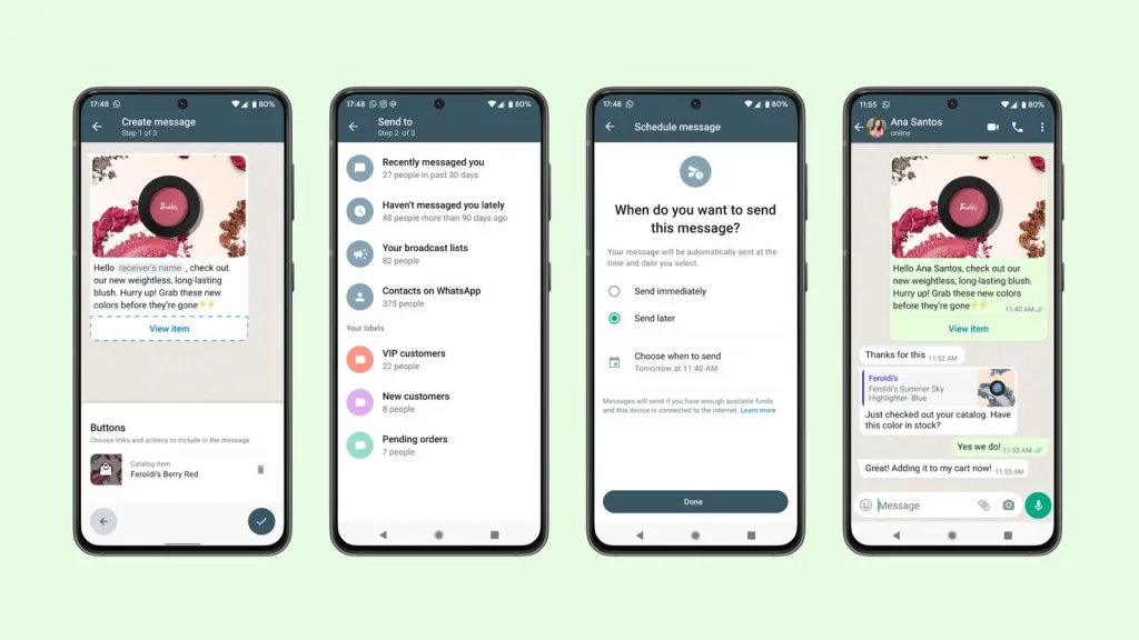 Customized Messages On WhatsApp Business App