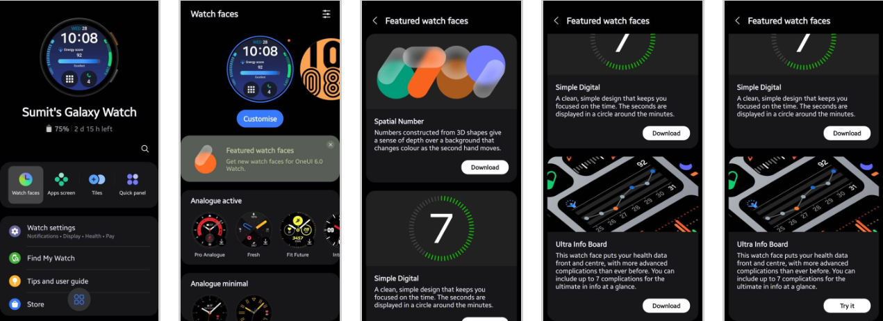 Download and Install One UI 6 Watch Faces