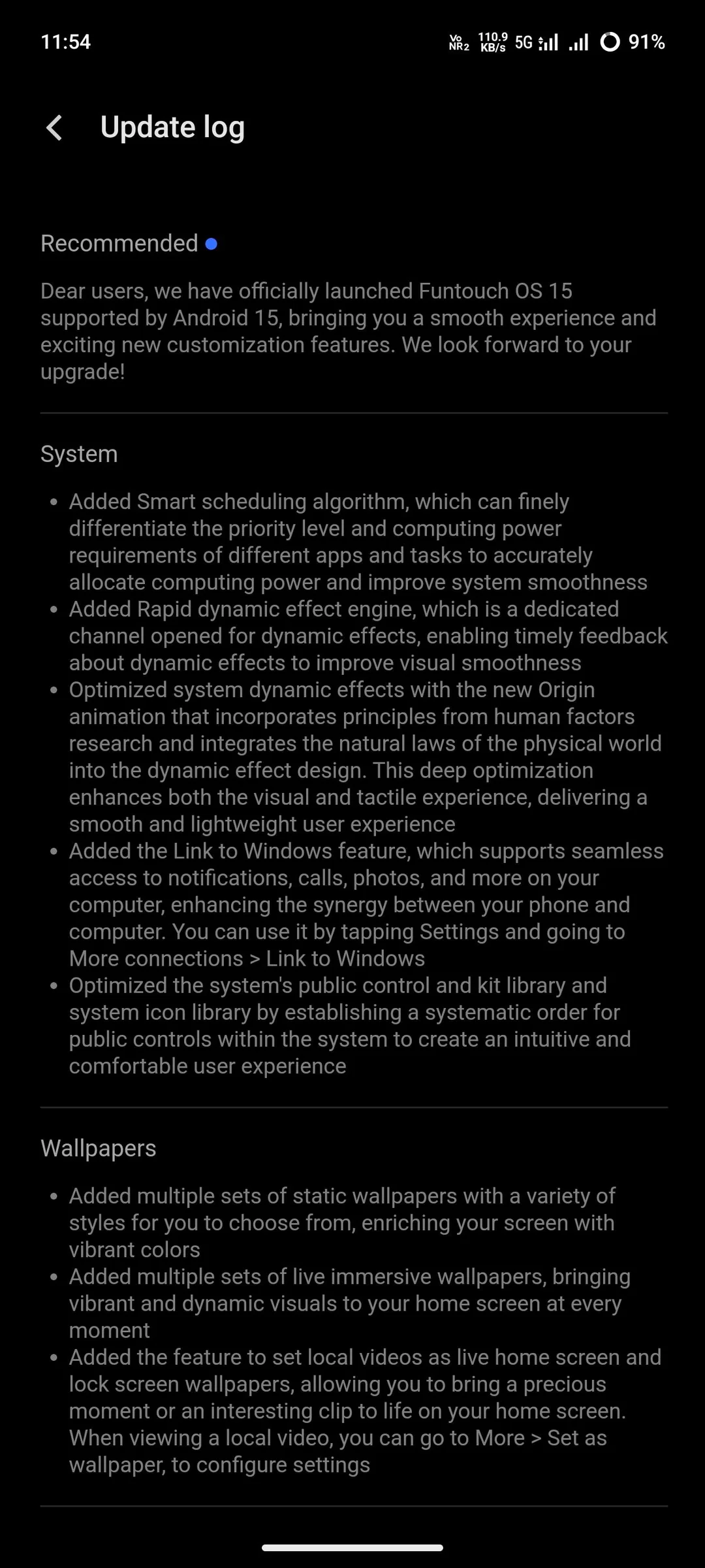 Funtouch OS 15 Changelogs