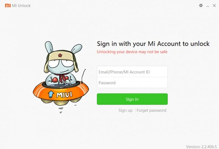 Sign in Mi account