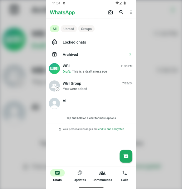 WhatsApp Message Draft Feature