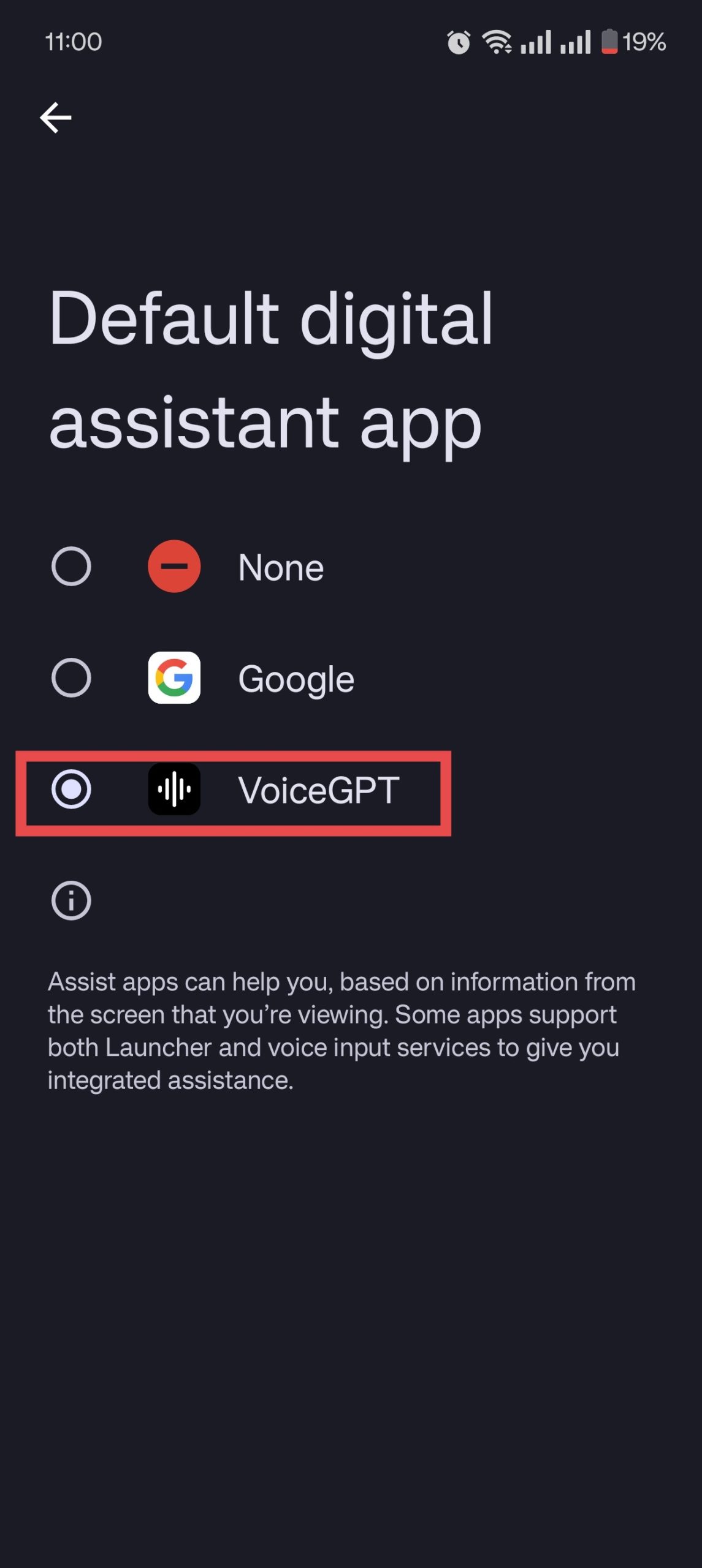 Set ChatGPT as Default Voice Assistant on Android