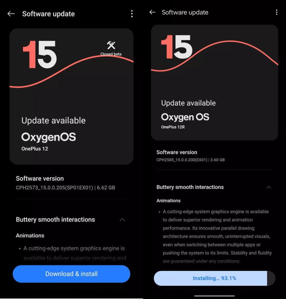 OxygenOS 15 Open Beta for OnePlus 12 and OnePlus 12R