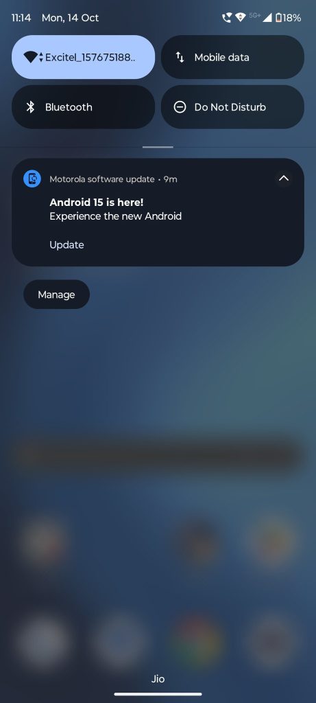Android 15 Beta for Edge 50 Fusion