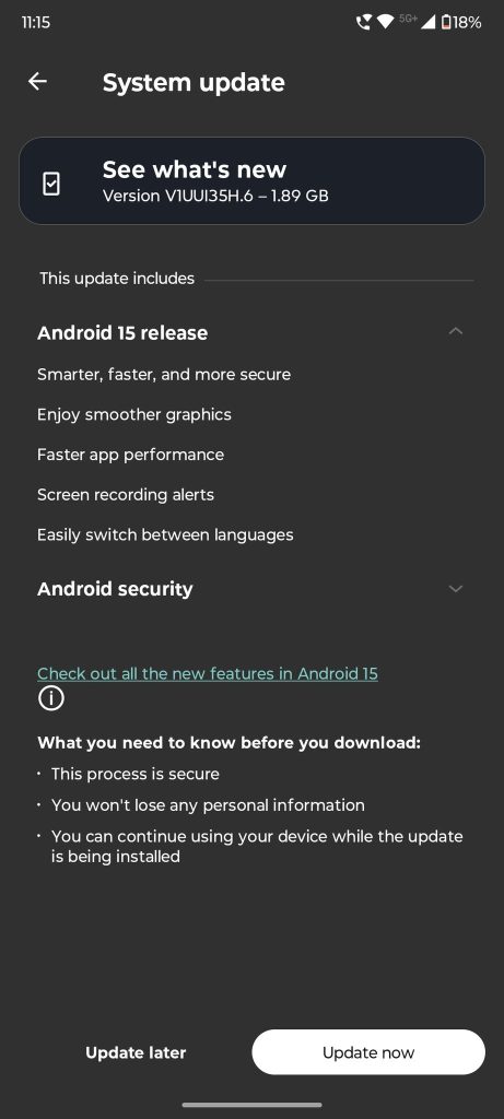 Android 15 Beta for Edge 50 Fusion