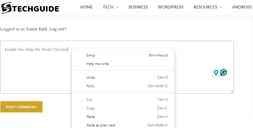 Use Help Me Write on Chrome
