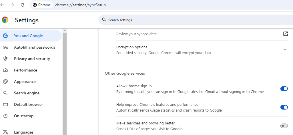 Disable Help Me Write in Google Chrome
