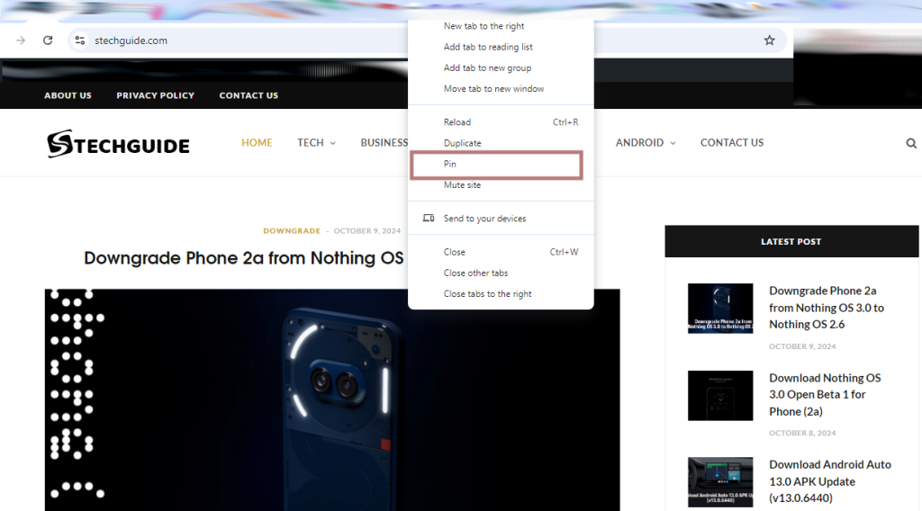 How to Pin a Tab to Disable Sleeping Tabs in Chrome