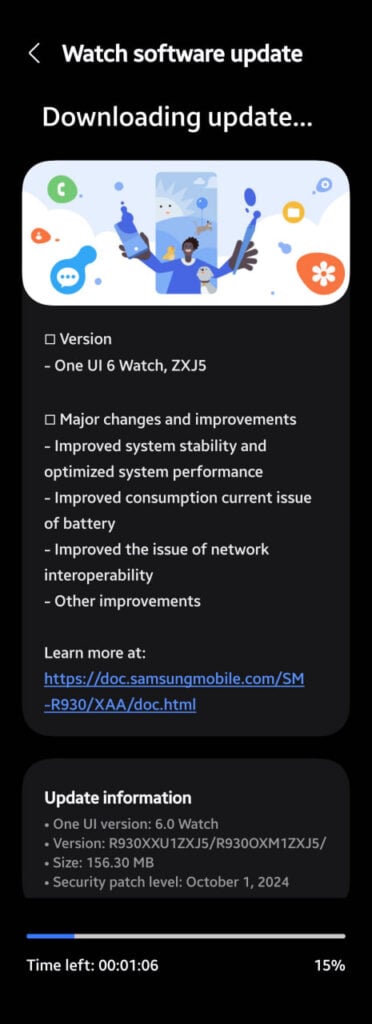 One UI 6 Watch Beta 8 update for the Galaxy Watch 6