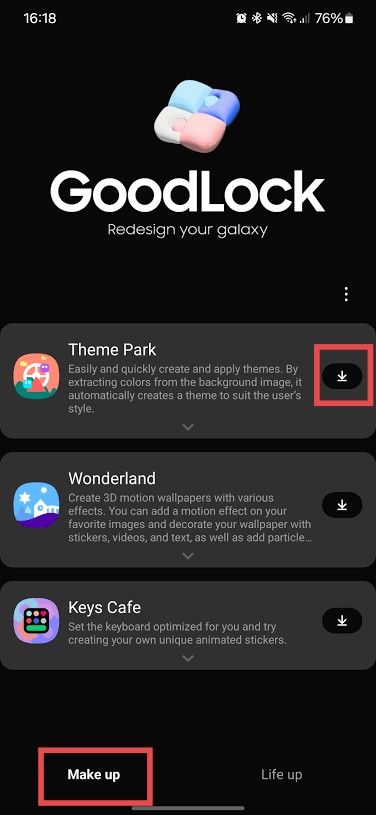 Install the Theme Park Module on Good Lock 