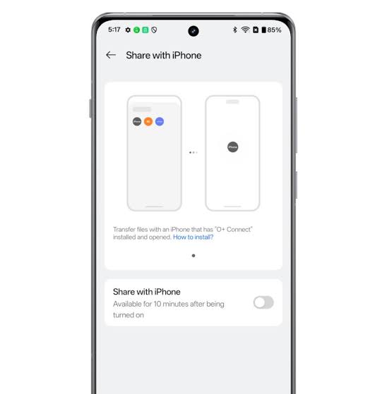 OxygenOS 15 iphone share