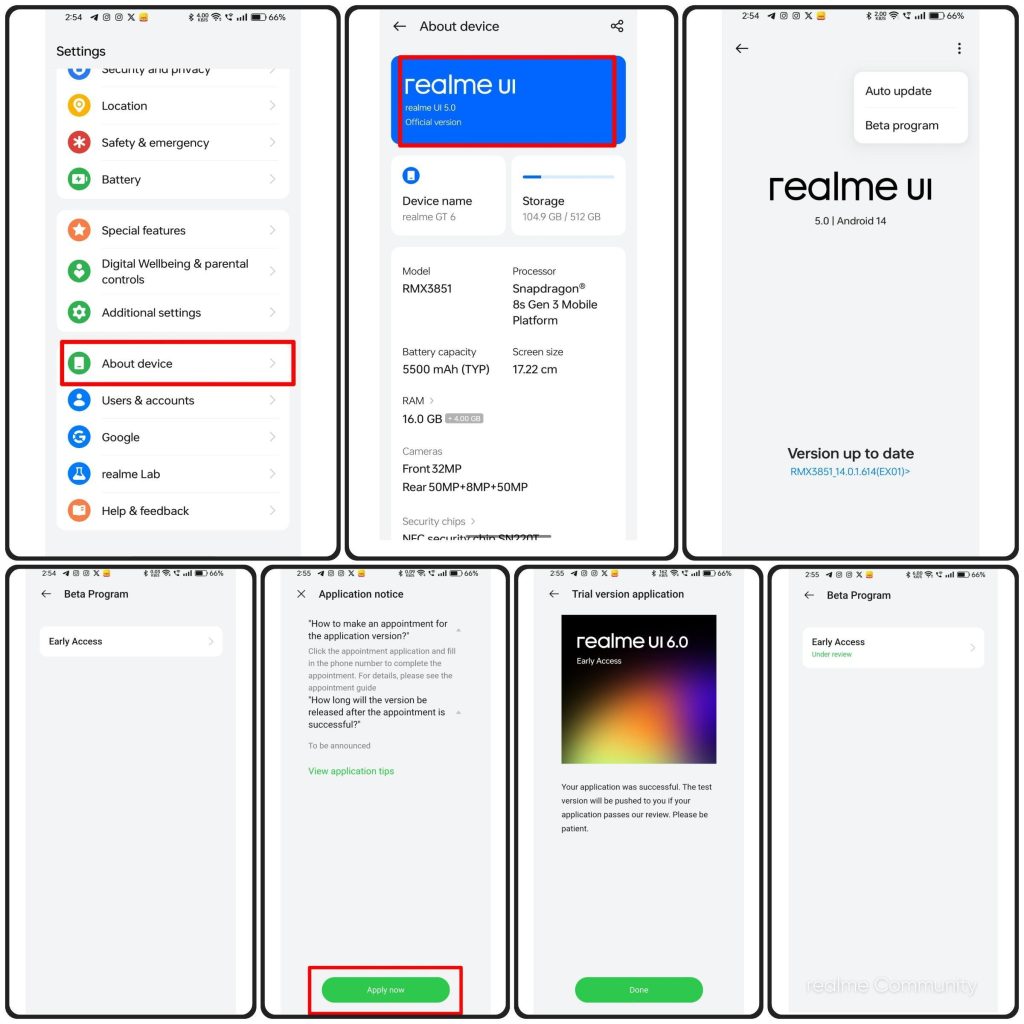 Realme GT 6 Realme UI 6.0 Early Access