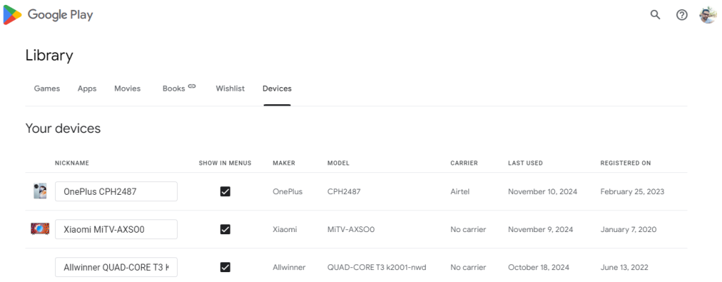Hide a Device from the Google Play Store