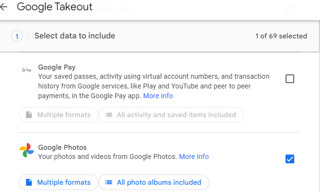 Google Takeout Google Photos