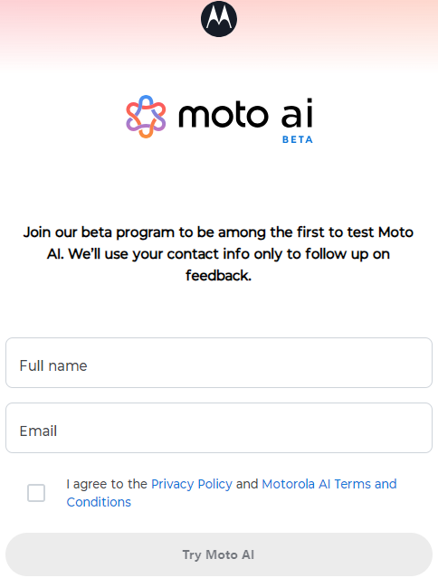 Join the Moto AI Open Beta Program