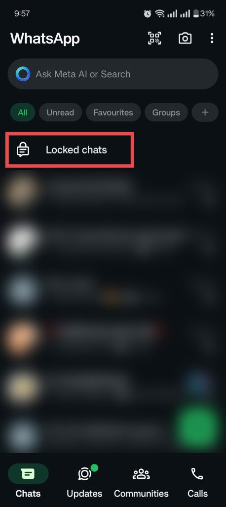 Whatsapp locked chats