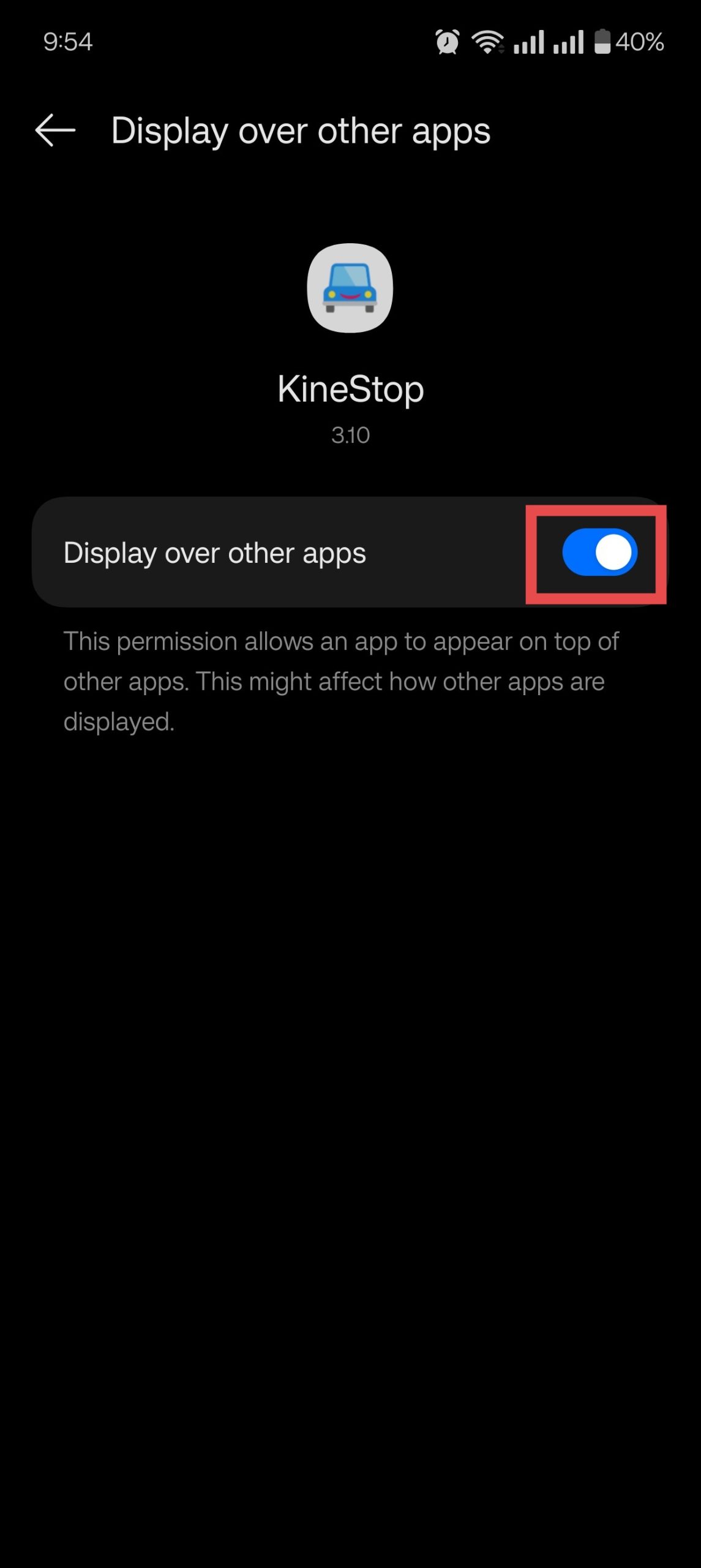 Install KineStop app