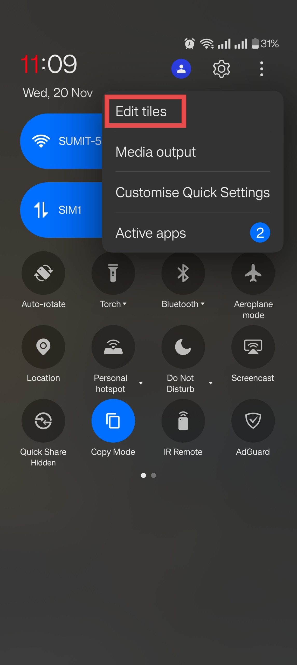 Add KineStop to Quick Settings