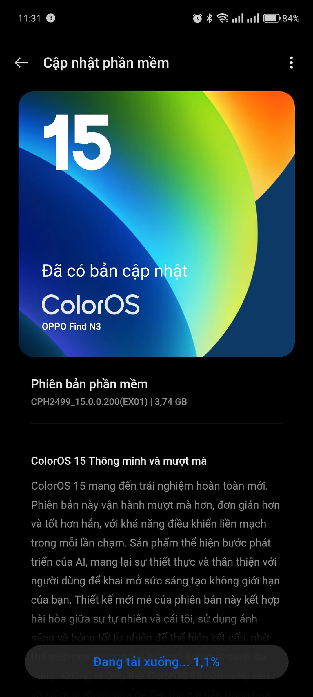 ColorOS 15 Update for Find N3 and Reno 11 Pro