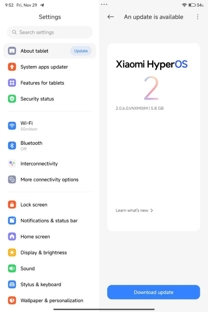 Download HyperOS 2.0 Stable ROM for Xiaomi Pad 6S Pro 