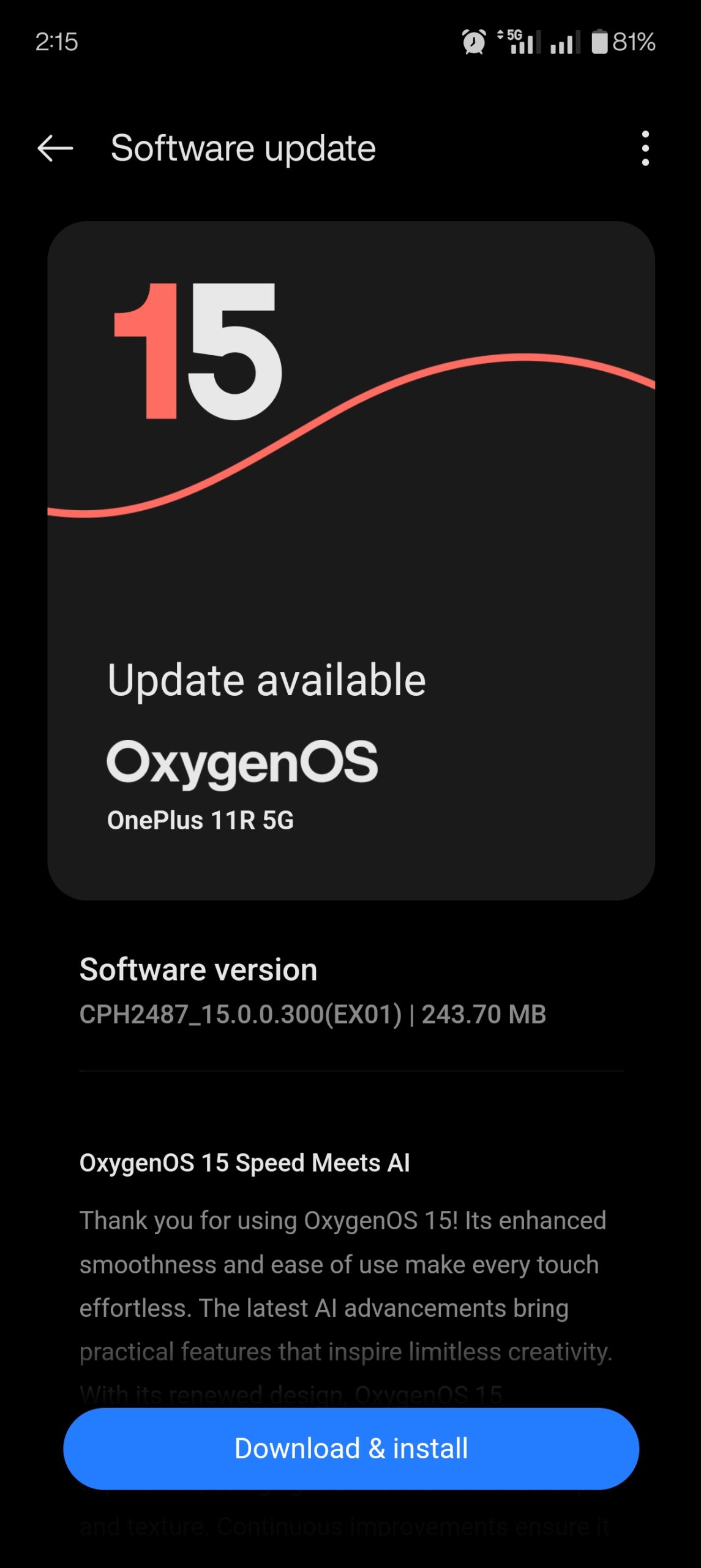Download Stable OxygenOS 15 for OnePlus 11R