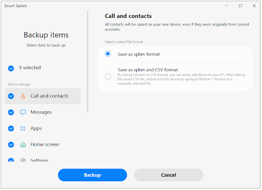 backup with Smart Switch